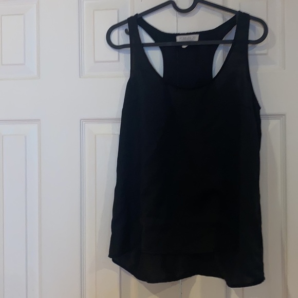 Forever 21 black racer back silky tank top Sz S - Picture 3 of 10